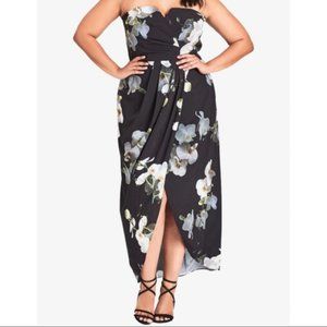 City Chic Orchid Dreams Floral Maxi Dress Size 16